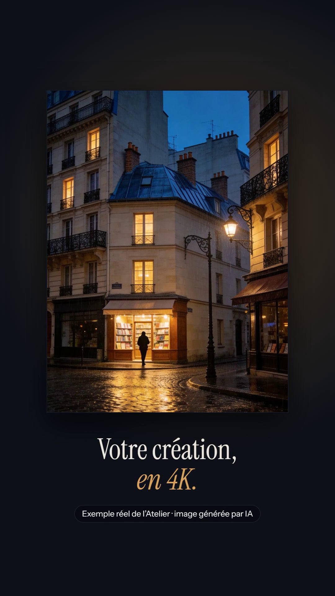 Vidéo de l’Atelier Ombrance : choisir un univers, décrire son idée, générer son tableau, le recevoir en affiche ou sur toile avec son certificat